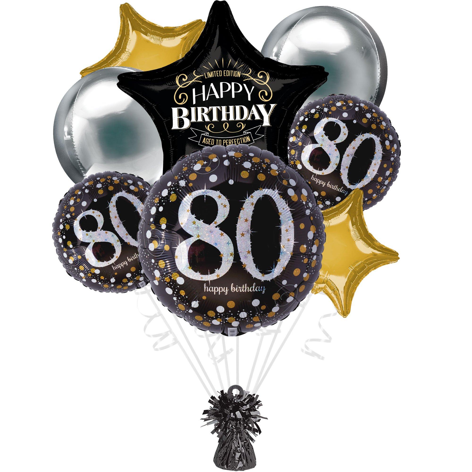 80th Birthday Foil Balloon Bouquet